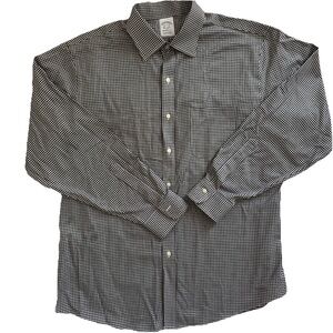 Brooks Brothers Regent Shirt Men’s Large Gingham Plaid Button Down Long Sleeve
